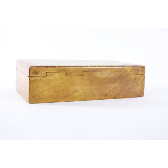 Superb Art Deco Lidded Box of Bird's-Eye Maple with Chrome Handle, French 1920s - Picture 5 of 10